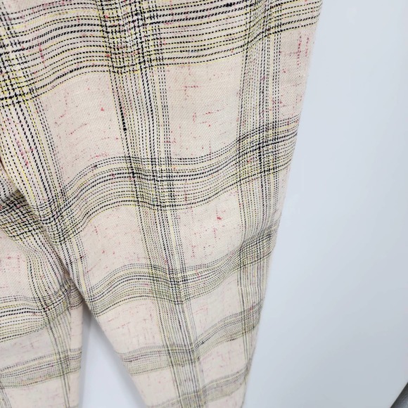 Isabel Marant Women's Oceyo Linen Silk Trouser Pants Plaid Size 2 NWT - Picture 4 of 9